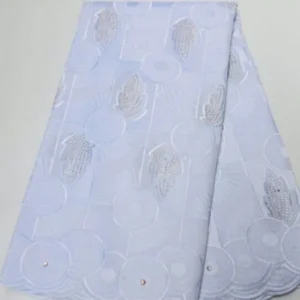 Cotton Swiss Voile Lace Wrapper 100% Cotton- White