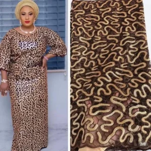 Exclusive Design Sequins African Net Lace-5yards