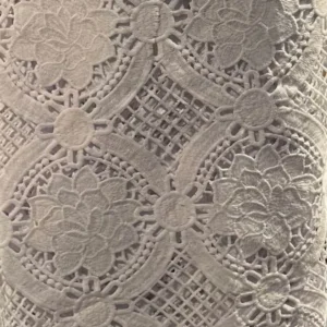High Quality African Cord Lace Fabric-5yards White