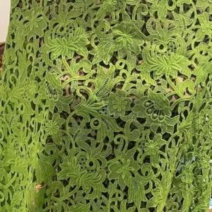 High Quality African Cord Lace Fabric in green-5yards