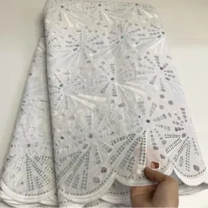 High Quality Swiss Voile Lace with tiny Stones-5 Yards