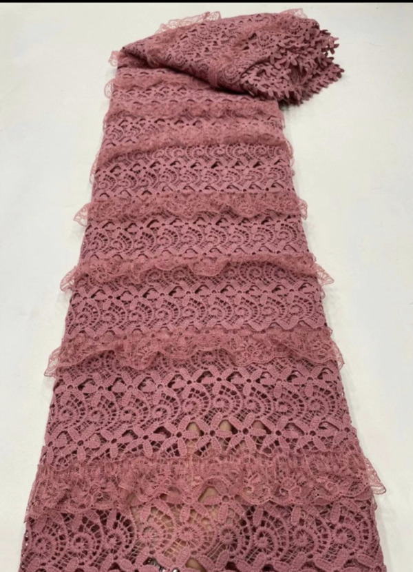 High Quality African Lace Fabric-5yards - Image 4