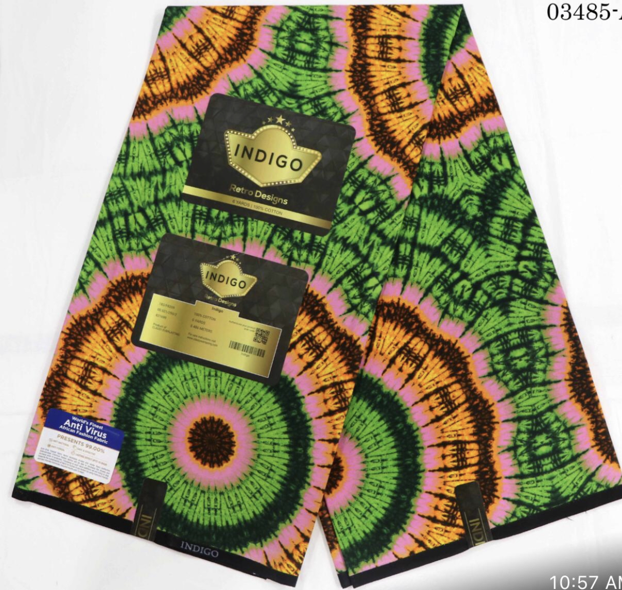 African Print Fabric/ Ankara – yellow, Green, light purple 6 yards