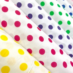 Polka Dot Large Fabric (White Background). Price per yard