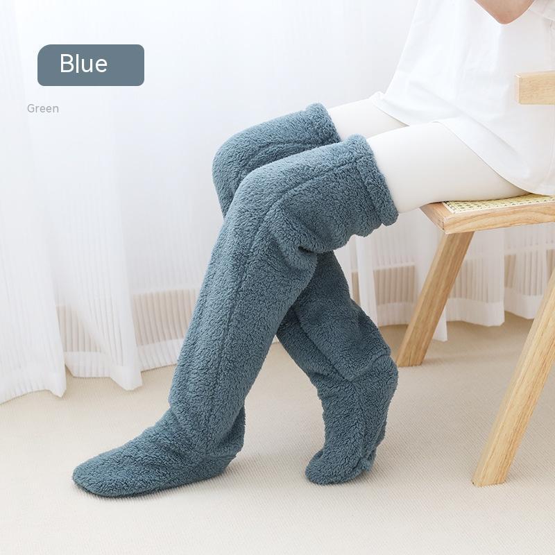 Over Knee High Fuzzy Long Socks Winter Warm Cold Leg Knee Joint Cold-proof Stockings Home Floor Sleeping Socks - Image 5